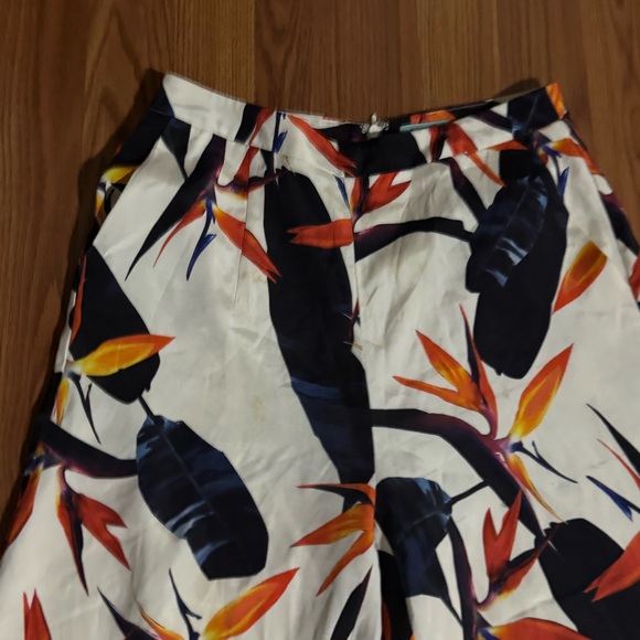 Kookai Paradise Culottes Designer Silk Cropped Wide Leg Dress Pants Bohemian - Picture 3 of 15